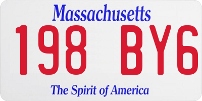 MA license plate 198BY6