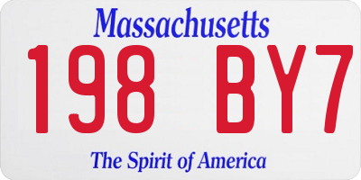 MA license plate 198BY7
