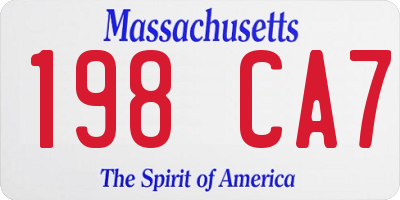 MA license plate 198CA7