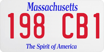 MA license plate 198CB1