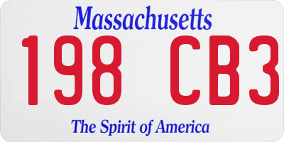 MA license plate 198CB3