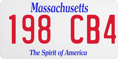 MA license plate 198CB4