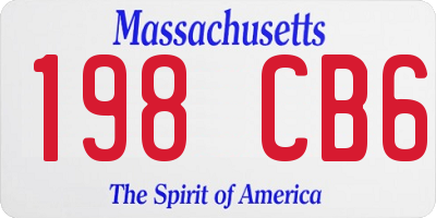 MA license plate 198CB6