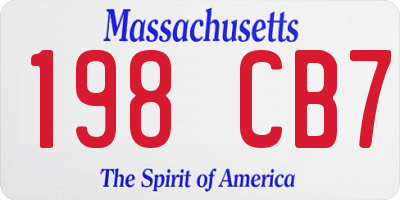 MA license plate 198CB7