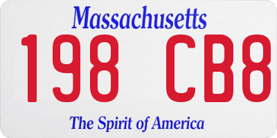 MA license plate 198CB8