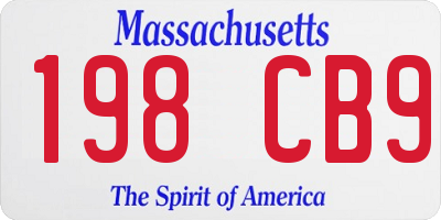 MA license plate 198CB9