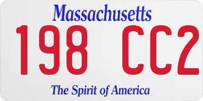 MA license plate 198CC2