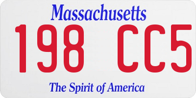 MA license plate 198CC5