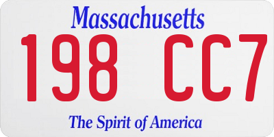 MA license plate 198CC7