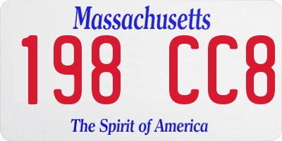 MA license plate 198CC8