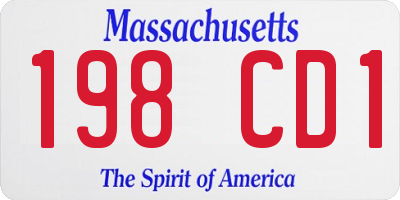 MA license plate 198CD1