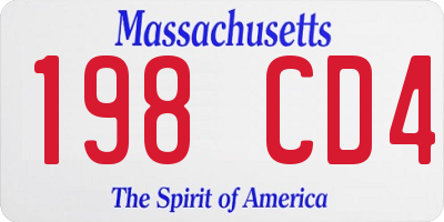 MA license plate 198CD4