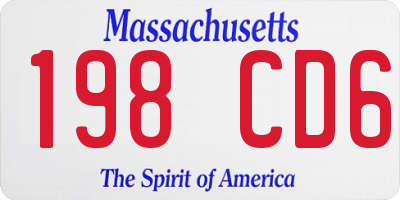 MA license plate 198CD6