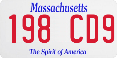 MA license plate 198CD9