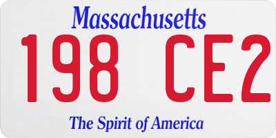MA license plate 198CE2