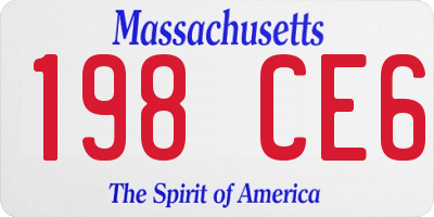 MA license plate 198CE6