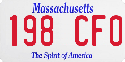 MA license plate 198CF0