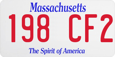 MA license plate 198CF2