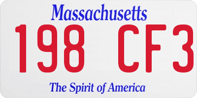 MA license plate 198CF3