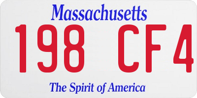 MA license plate 198CF4