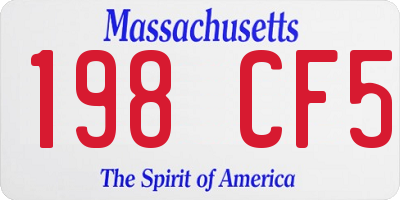MA license plate 198CF5