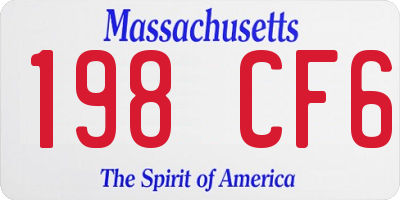 MA license plate 198CF6