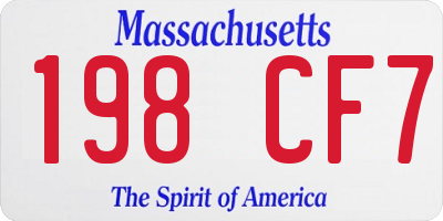 MA license plate 198CF7