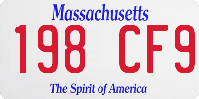 MA license plate 198CF9