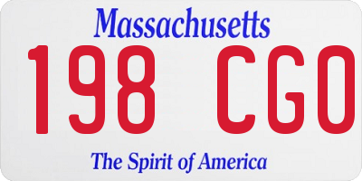 MA license plate 198CG0