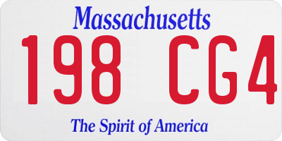 MA license plate 198CG4