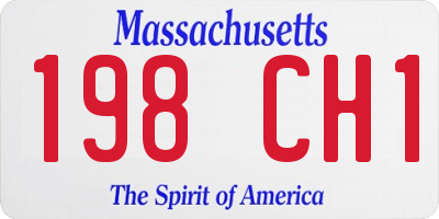 MA license plate 198CH1