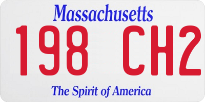 MA license plate 198CH2
