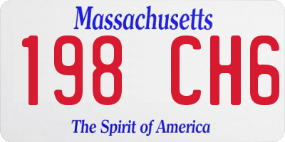 MA license plate 198CH6