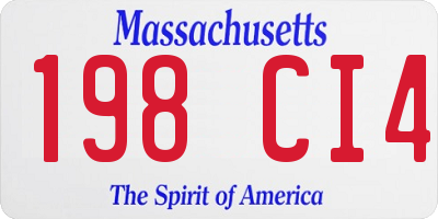 MA license plate 198CI4