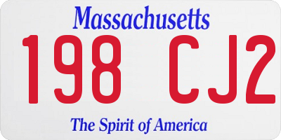 MA license plate 198CJ2