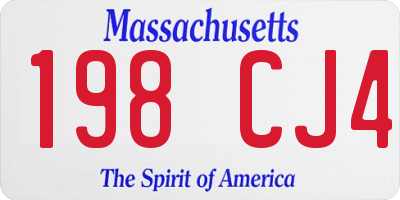 MA license plate 198CJ4