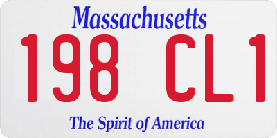 MA license plate 198CL1