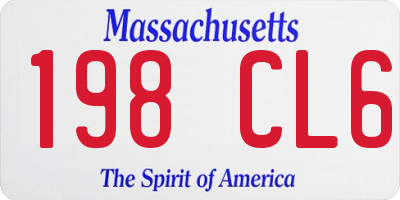 MA license plate 198CL6