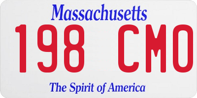 MA license plate 198CM0