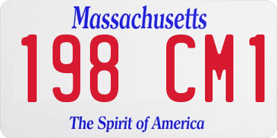 MA license plate 198CM1
