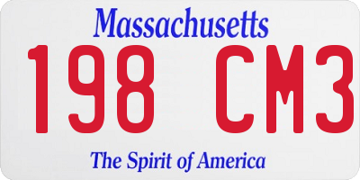 MA license plate 198CM3