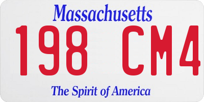 MA license plate 198CM4
