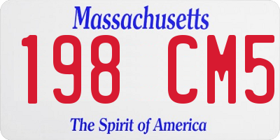 MA license plate 198CM5