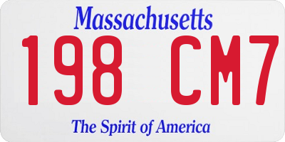 MA license plate 198CM7