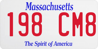 MA license plate 198CM8