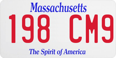 MA license plate 198CM9