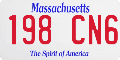 MA license plate 198CN6