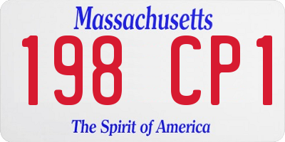 MA license plate 198CP1
