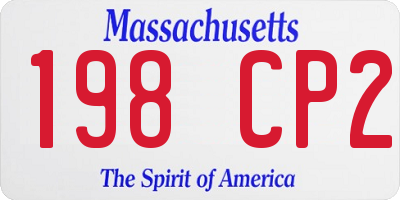 MA license plate 198CP2
