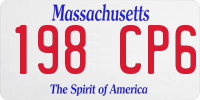 MA license plate 198CP6